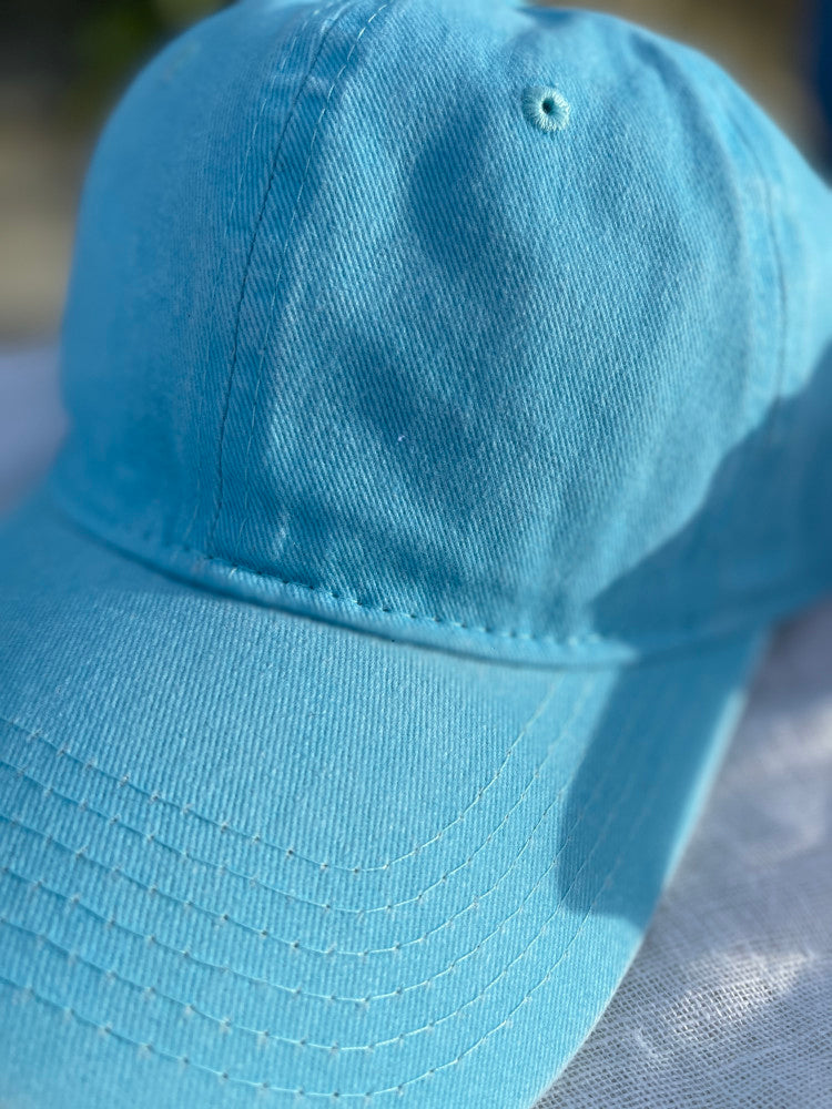 Vintage Washed Cap - 100% Cotton - Byron Bay - Light Blue