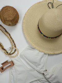 Floppy Beaded Sun Hat - Cancun - Sand