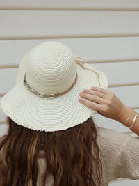 Floppy Cowrie Shell Sun Hat - Seychelles - Ivory