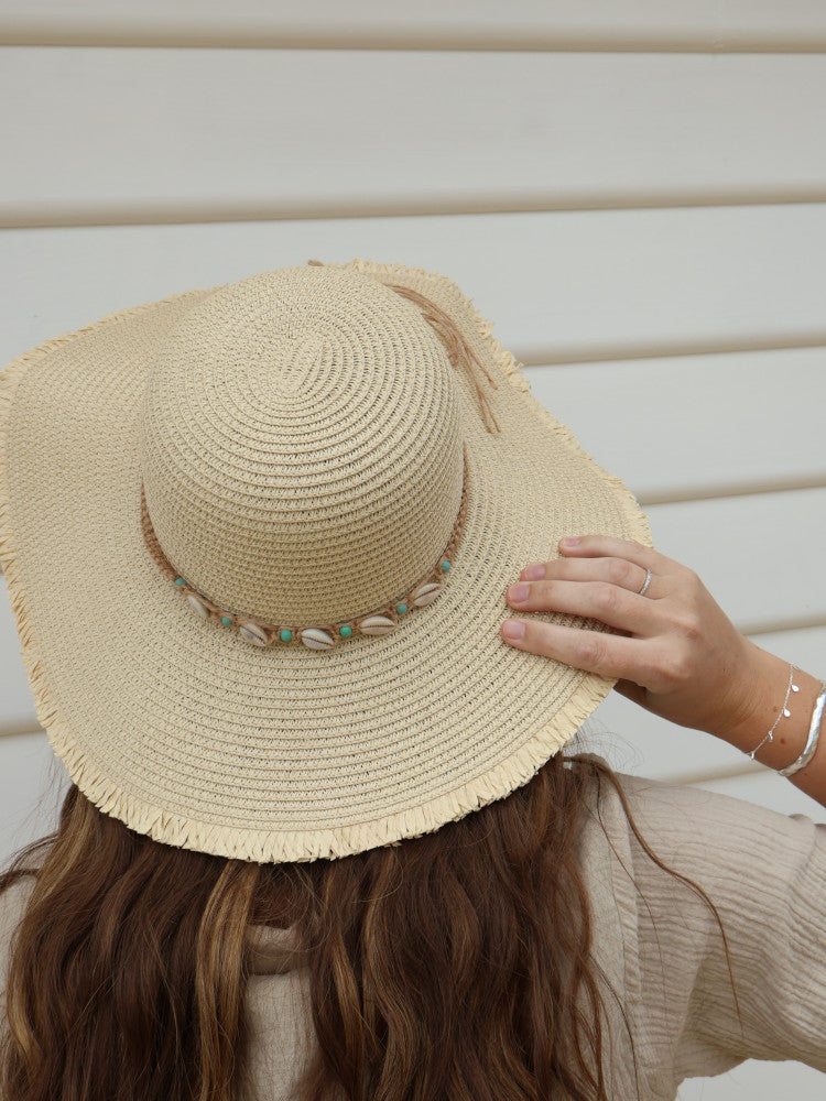 Floppy Cowrie Shell Sun Hat - Seychelles - Sand