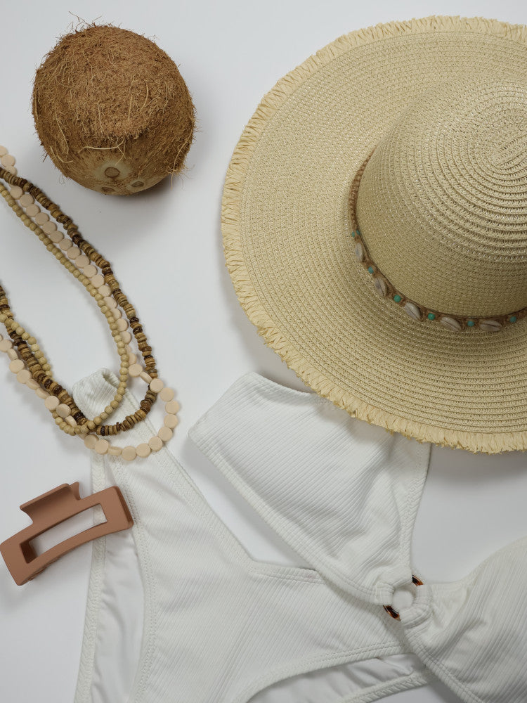 Floppy Cowrie Shell Sun Hat - Seychelles - Sand