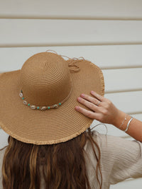 Floppy Cowrie Shell Sun Hat - Seychelles - Natural