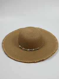 Floppy Cowrie Shell Sun Hat - Seychelles - Natural