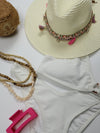 Fedora Shell + Tassel Sun Hat - Ibiza - Ivory