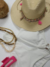 Fedora Shell + Tassel Sun Hat - Ibiza - Sand