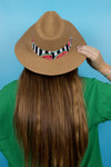 Fedora Sun Hat - Saint Tropez - Watermelon + Black & White Stripes
