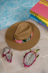 Fedora Sun Hat - Saint Tropez - Tropical Leaves