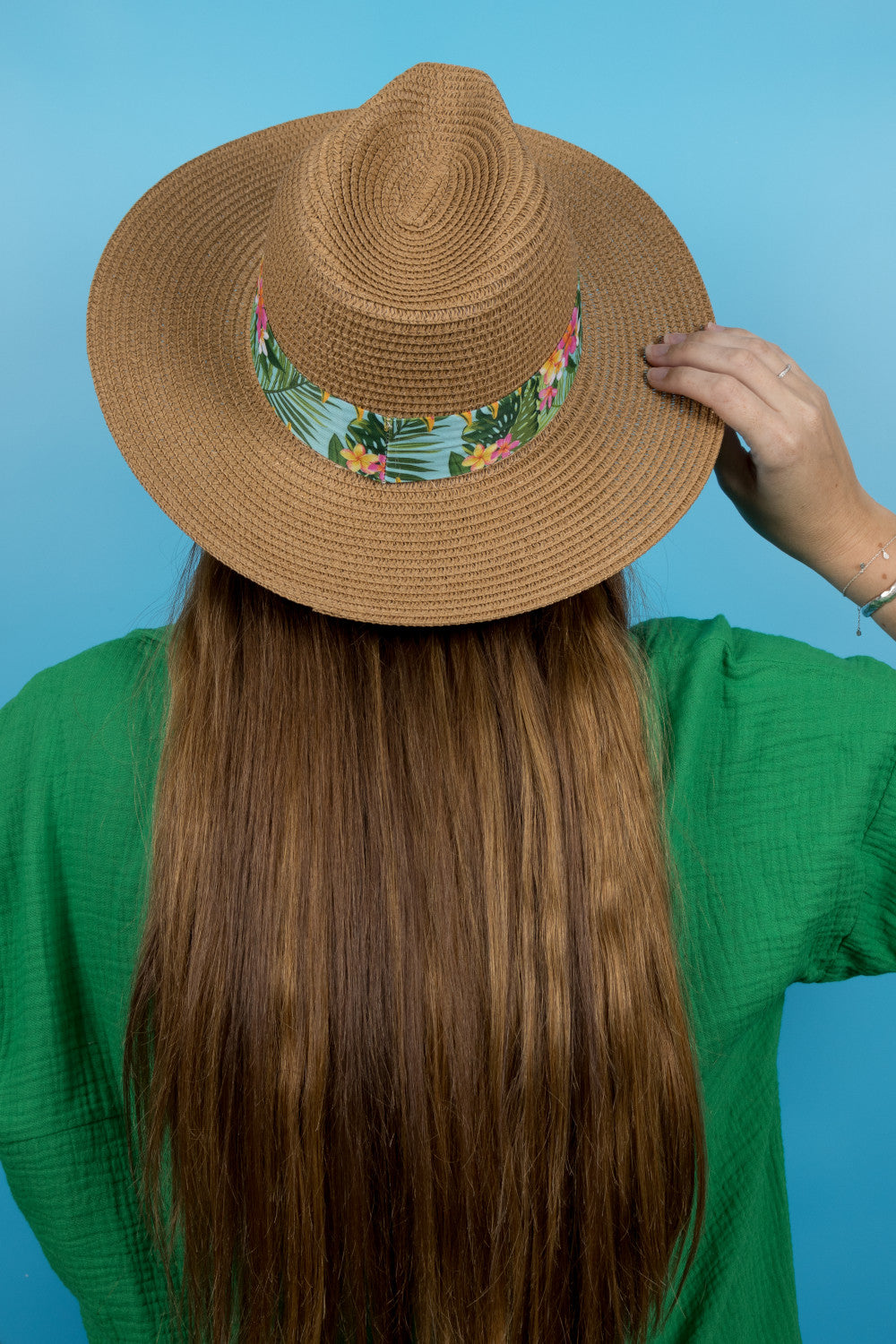 Fedora Sun Hat - Saint Tropez - Frangipanis + Tropical Leaves