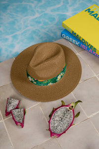 Fedora Sun Hat - Saint Tropez - Frangipanis + Rainforest