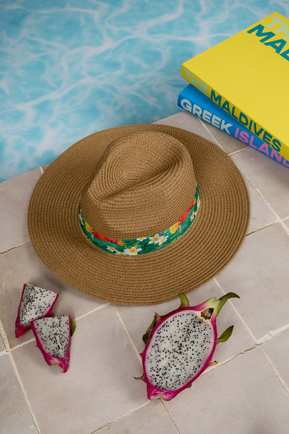 Fedora Sun Hat - Saint Tropez - Frangipanis + Rainforest