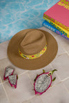 Fedora Sun Hat - Saint Tropez - Birds + Tropical Flowers
