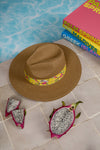 Fedora Sun Hat - Saint Tropez - Birds + Tropical Flowers