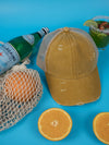 Vintage Washed Cap - 100% Cotton - Byron Bay - Ponytail Cap - Mustard