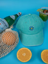 Vintage Washed Cap - 100% Cotton - Byron Bay - Flower - Lagoon
