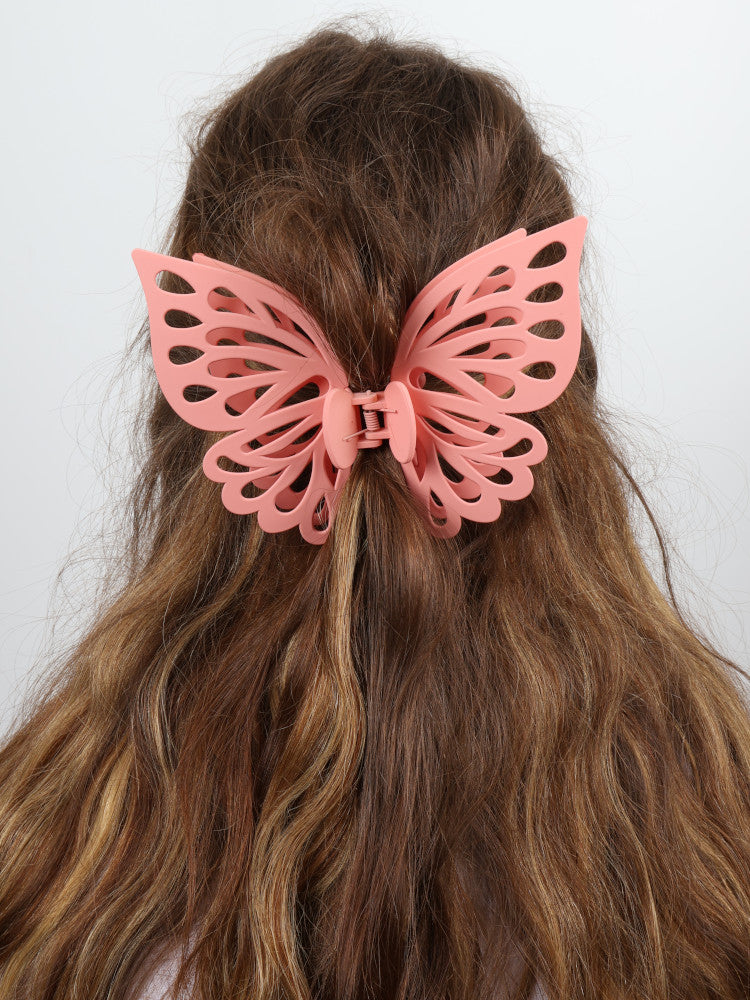 Claw Clip -- Jumbo Double Butterfly - Marshmallow