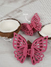 Claw Clip - Jumbo Double Butterfly - Pink