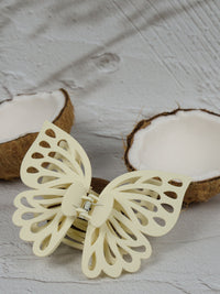 Claw Clip - Jumbo Double Butterfly - Ivory