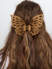 Claw Clip - Jumbo Double Butterfly - Beige