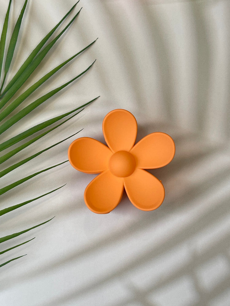 Claw Clip - Flower - Orange