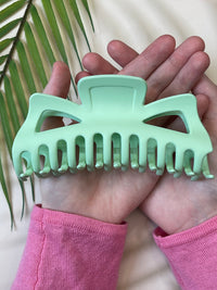 Claw Clip - Jumbo - Cut Out Bow - Pastel - Mint Green