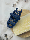 Claw Clip - Frangipani Flower Trio - Navy
