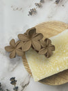 Claw Clip - Frangipani Flower Trio - Coffee