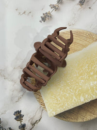 Claw Clip - Frangipani Flower Trio - Tiramisu