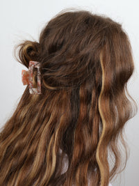 Claw Clip - Acetate Small Elongated Rectangle - Peach