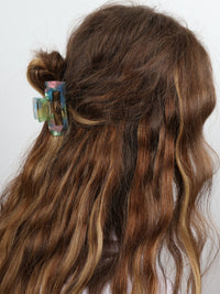 Claw Clip - Acetate Small Elongated Rectangle - Mermaid