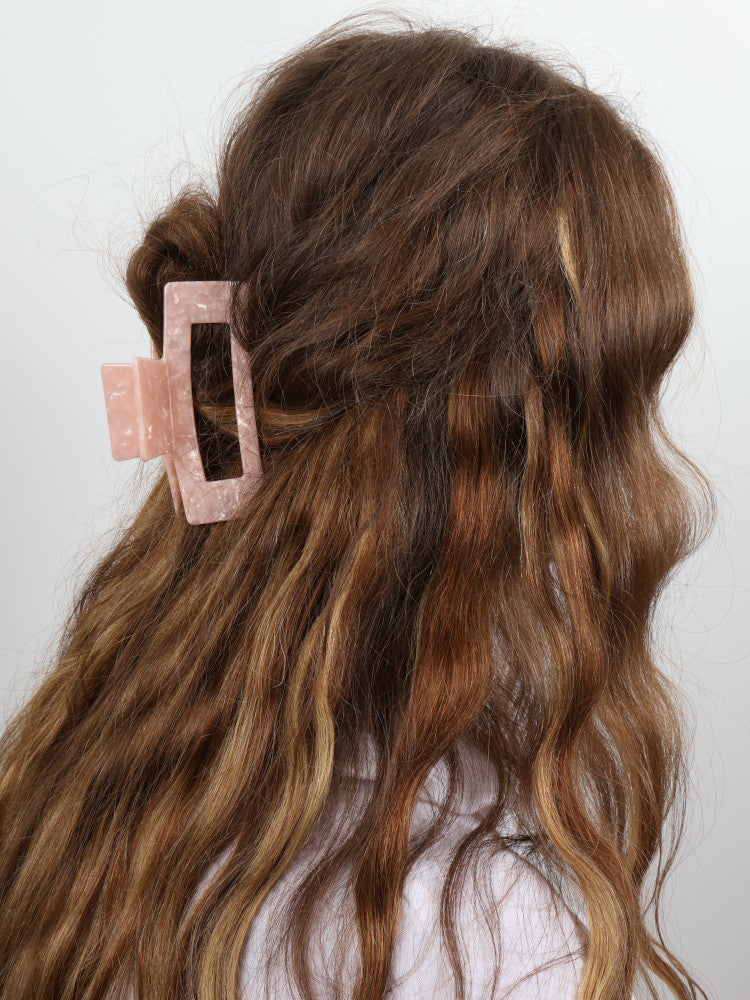 Claw Clip - Acetate Medium Elongated Rectangle - Baby Pink