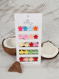 Claw Clip - Set of 20 - Multi-Coloured - Mini Flowers