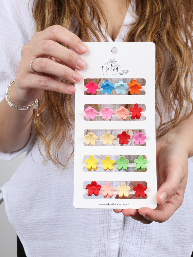 Claw Clip - Set of 20 - Multi-Coloured - Mini Princess Crowns