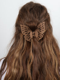 Claw Clip - Small Double Butterfly - Coffee