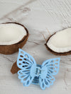 Claw Clip - Small Double Butterfly - Light Blue