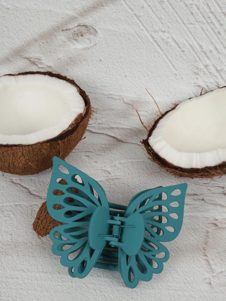 Claw Clip - Small Double Butterfly - Azure