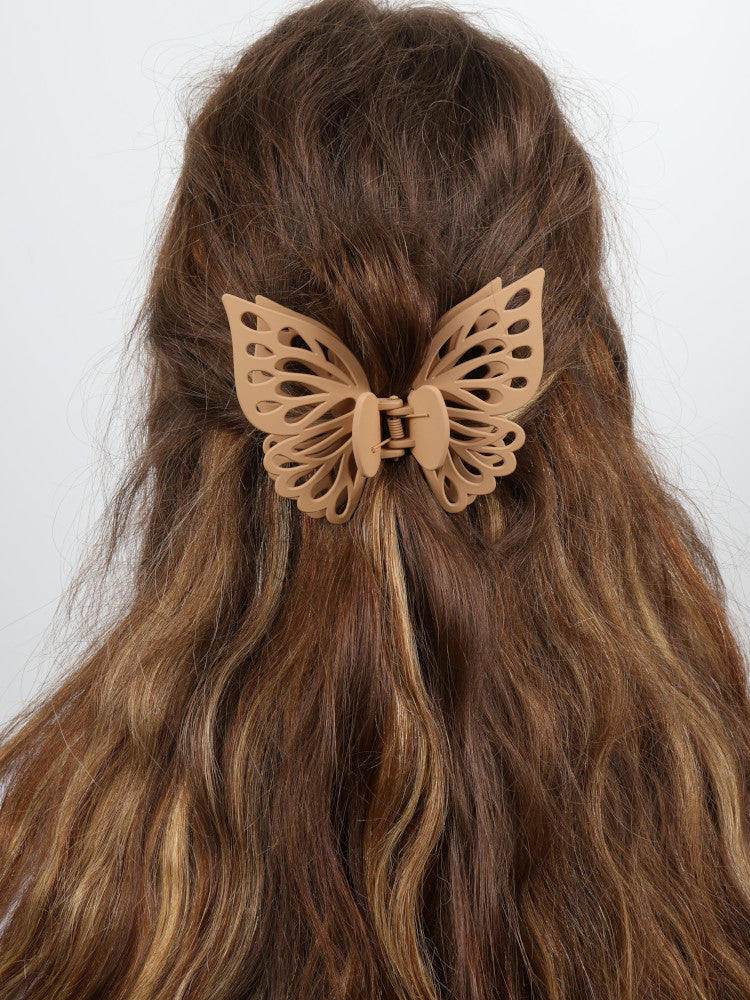 Claw Clip - Small Double Butterfly - Oat