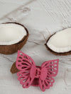 Claw Clip - Small Double Butterfly - Pink