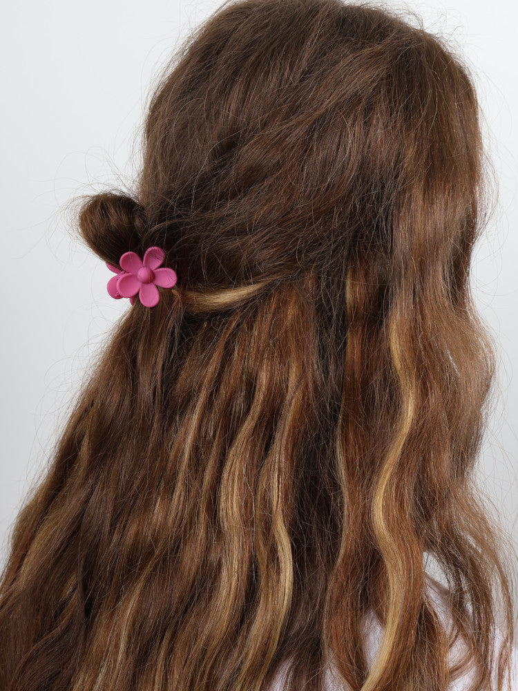Claw Clip - Small Flower - Flamingo Pink