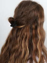 Claw Clip - Small Flower - Black