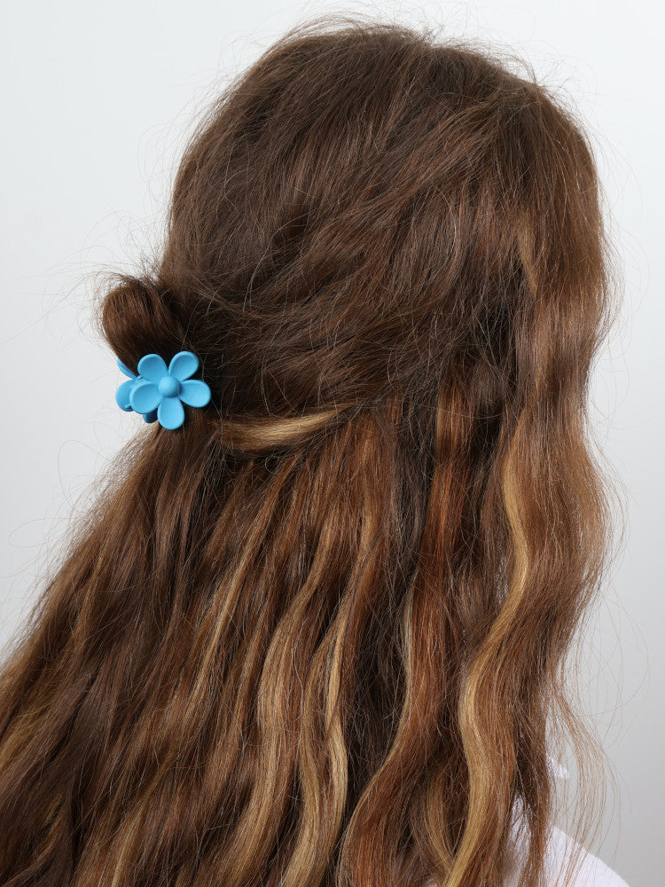 Claw Clip - Small Flower - Blue