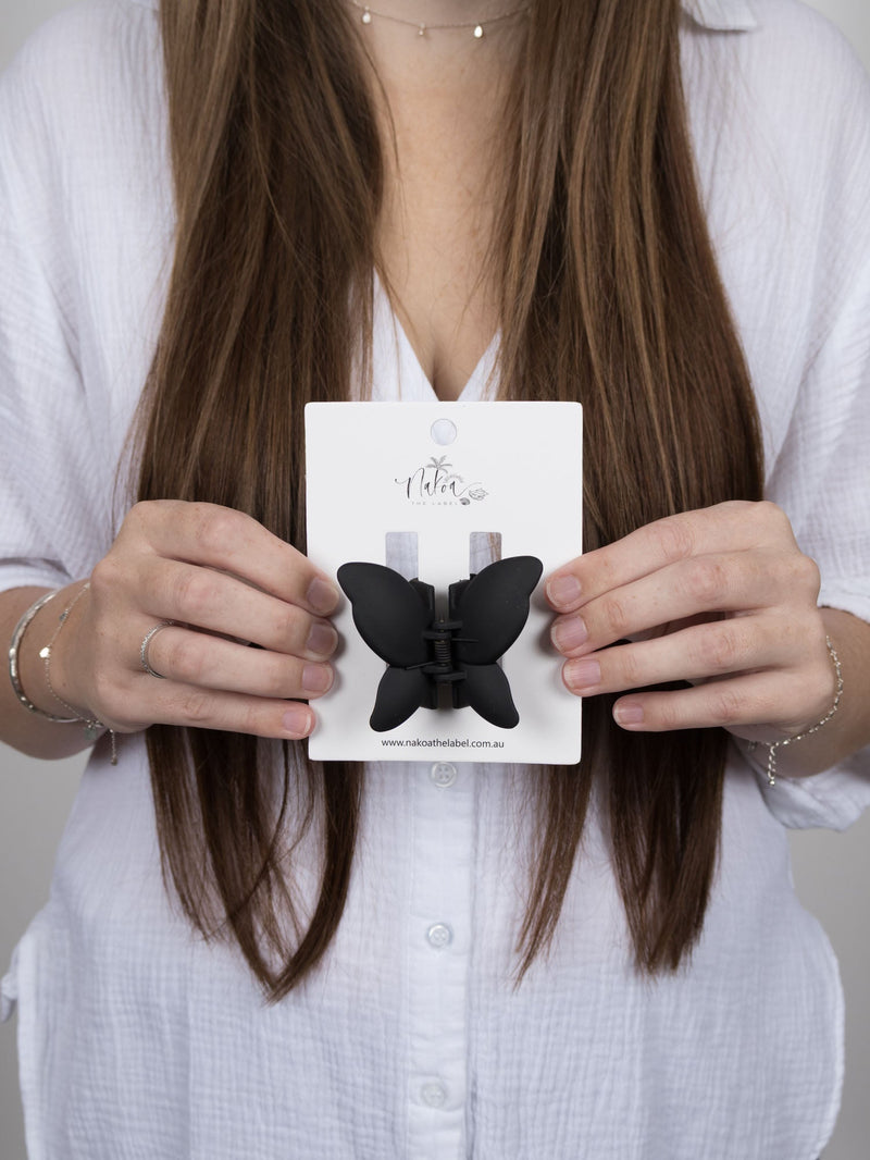 Claw Clip -- Butterfly - Black