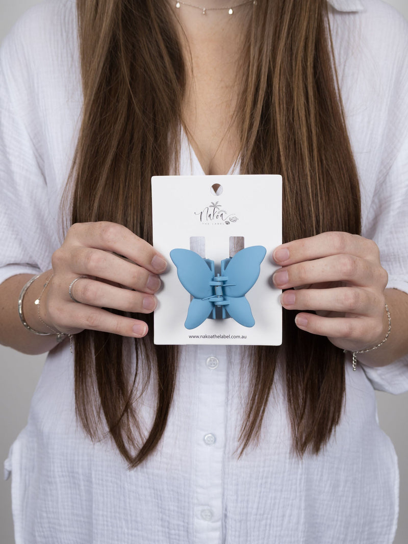 Claw Clip -- Butterfly - Blue