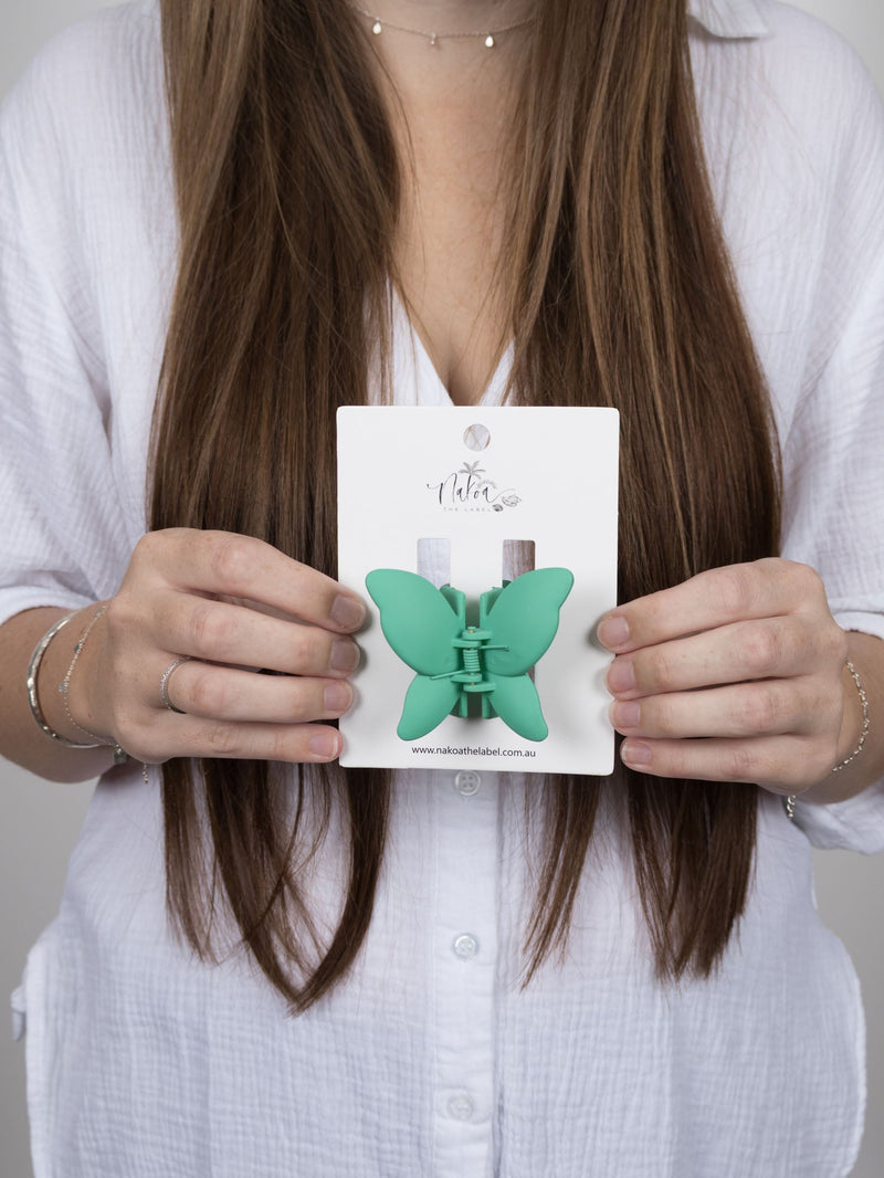 Claw Clip -- Butterfly - Sea Green