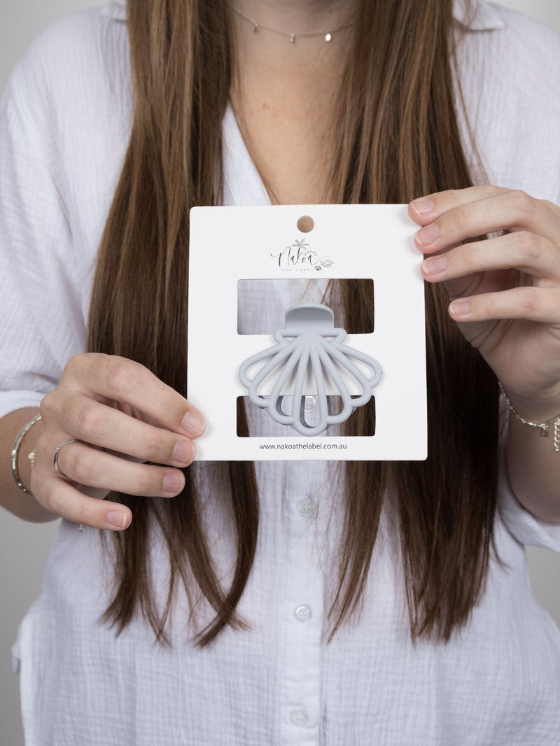 Claw Clip -- Clam Shell - Grey