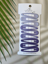 Hair Clip - Gradient - Set of 9 - Purple