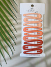 Hair Clip - Gradient - Set of 9 - Orange