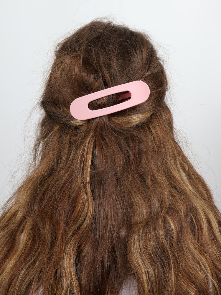 Oval Hair Clip - Large - Pink