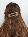 Oval Hair Clip - Large - Coffee