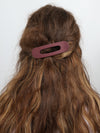 Oval Hair Clip - Large - Plum