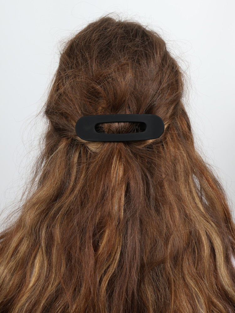 Oval Hair Clip - Large - Black